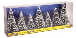 NOC25087 - Déco pour diorama - Sapins enneigés - 7 pièces