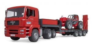 BRU2774 - Camion avec porte engins et télescopique MANITOU MLT 633 – MAN TGA