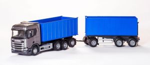 Camion porteur container avec remorque container - SCANIA R500 8x4 gris