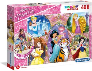 CLE25463 - Puzzle dimensions 100x70 cm – Disney Princesse – 40 Pièces