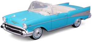 MST31476BL - Voiture cabriolet de 1957 couleur bleue - CHEVROLET Bel Air