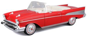 MST31476RD - Voiture cabriolet de 1957 couleur rouge - CHEVROLET Bel Air