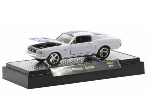 M2M-31500-HS27 - Voiture de 1968 couleur blanc et bleu - FORD Mustang - Custom