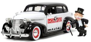 JAD33230 - Voiture MONOPOLY avec figurine couleur noire et blanche – CHEVROLET master de 1939