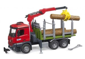 BRU3669 - Camion grumier avec grue et rondins – MERCEDES Arocs