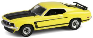 GREEN37320-B - Voiture sous blister de la série BARRETT JACKSON - FORD Mustang Boss 302 couleur jaune de 1969