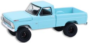 GREEN37330-B - Voiture sous blister de la série BARRETT JACKSON - FORD F-100 Custom Pick-up couleur bleu de 1967