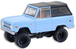 GREEN37330-F - Voiture sous blister de la série BARRETT JACKSON - FORD Bronco Custom SUV couleur bleu de 1972