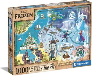 CLE39666 - Puzzle Disney Maps La reine des neiges -  1000 pièces