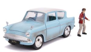 JAD31127 - Voiture de 1959 avec figurine d'HARRY POTTER – FORD Anglia de couleur bleue