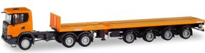 HER311403 - Camion avec remorque extensible Nooteboom Orange - SCANIA CG 6x4