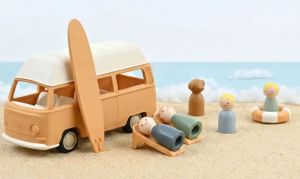 NOREV431040 - Van de couleur jaune avec figurine - PLASTIGRAM - VW Combi Type 2