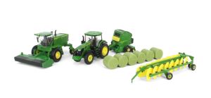ERT45931 - Set JOHN DEERE - tracteur 7R 250 - andaineur W235R -  presse à balles 561R
