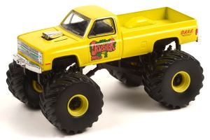 GREEN49100-C - Voiture sous blister de la série KING OF CRUNCH - CHEVY Silverado  1987 MAD CRUSHER