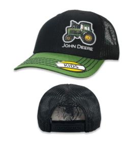 MC53084650GR - Objet publicitiare JOHN DEERE - Casquette pour enfants noire et verte en maille