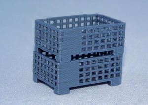 MSM5471/02 - Accessoire de chantier miniature – Caisses grillagées – dimension :24mm x 16mm x 10.3mm 2 pièces