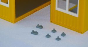 MSM5549/02 - Accessoire de chantier miniature – Pieds doubles pour bungalow 4 pièces