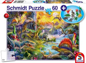 SCM56372 - Puzzle dinosaure avec figurines – 60 pièces