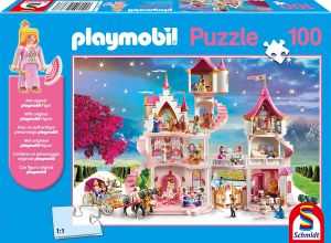 SCM56383 - Puzzle Playmobil château de princesse avec figurine – 100 pièces
