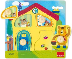 GOA53461 - Puzzle La maison de la famille ours – 4 pièces en bois