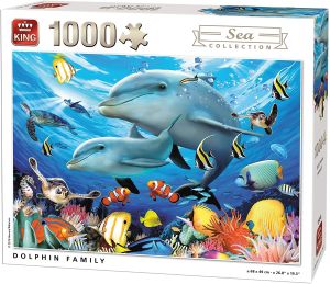 KING55845 - Puzzle famille de dauphin – 1000 Pièces