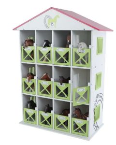 KID610308 - Bâtiment dimension 19x41x53 cm sans animaux - Ecurie avec 12 boxes