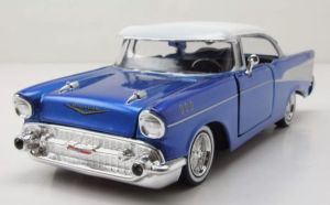 MMX79030BLEU - Voiture coupé de 1957 couleur bleu et blanche - CHEVROLET BelAir