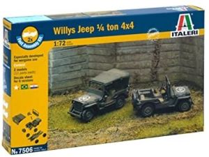 ITA7506 - Maquette à assembler et à peindre - JEEP WILLIS et 4x4 à montage rapide