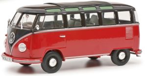 Véhicule de couleur rouge et noir – VW T1b Samba