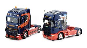 TEK84101 - Lot de deux camions 4x2 COLES & SONS – SCANIA 164 TOPLINE et SCANIA S HIGHLINZE