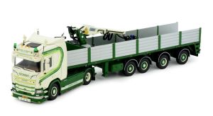 TEK84617 - camion avec remorque et grue de déchargement aux couleurs HOEVEN - SCANIA R520 4x2