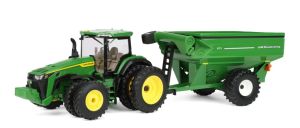 ERT85055 - Tracteur avec remorque à grains verte J&M - JOHN DEERE 8R 340
