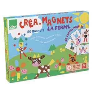 VIL8023 - Jeu créatif – 80 pièces créa-Magnets A la ferme