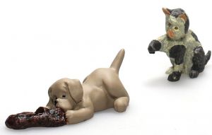 Accessoire pour maison de poupée chat et chien miniature