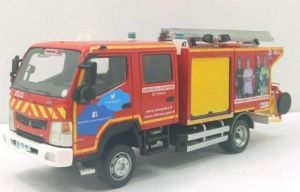 ALERTE0067B - Camion de pompier MITSUBISHI FUSO Canter Gallin CCRL TDF de 2017 édité à 320 pièces modèle en résine