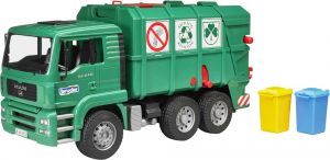 Camion poubelle vert 6x4 MAN TGA avec conteneurs jouet BRUDER
