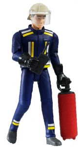 BRU60100 - Personnage articulé pompier avec accessoires jouet BRUDER