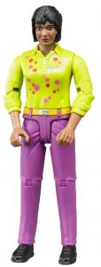 BRU60403 - Personnage articulé femme noire avec jean rose et chemise verte jouet BRUDER