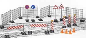 BRU62007 - Accessoirs de chantiers: Panneaux de signalisation et plots