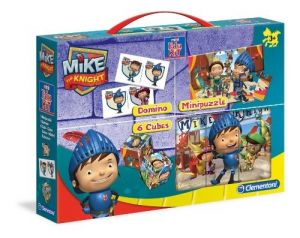 CLE13443 - Mini Edukit Mike Le Chevalier - Contient : 1 mini Puzzle , Domino et 6 cubes