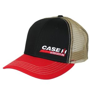 CASCNH102 - Casquette en maille CASE IH de couleur beige noire et rouge