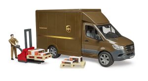 BRU2678 - Camion MERCEDES BENZ Sprinter UPS avec conducteur et accessoires