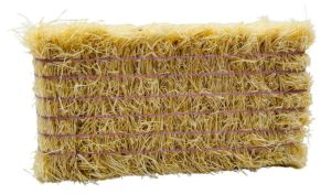 CW0278 - Balle de paille avec lien violet - carrée - 7,8 x 3,7 x 2,5 cm