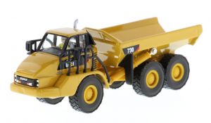 DCM85130 - CATERPILLAR 730 dumper tombereau articulé accompagné d'une figurine et d'une boite en métal