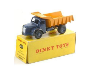 DIN34A - Camion benne de couleur jaune et bleu - BERLIET 4x2 Benne – Reproduction ATLAS