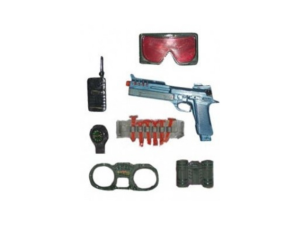 LPE51/51082 - Jouet pour enfant - Set Militaire contient: un pistolet avec fléchettes , Lunettes , jumelle et accessoires