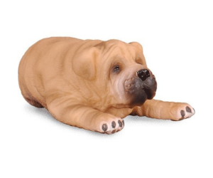 COLL88194 - Figurine de l'univers des animaux de la ferme - Chiot couché de race Sharpei