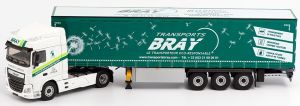Camion 4x2 DAF XF My 2017 Space Cabe avec semi Tautliner 3 essieux aux couleurs des transports Bray