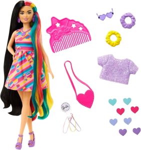 MATHCM90 - Poupée Barbie avec cheveux multicolores et accessoires – Totally hair