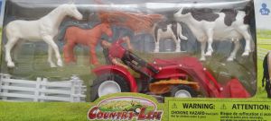 NEW04055B - Coffret avec animaux, personnage et un tracteur avec chargeur